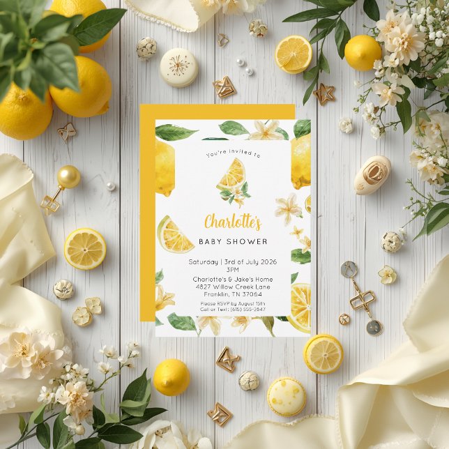 Personalised Lemon Citrus Baby Shower Invitation (Creator Uploaded)