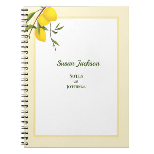 Personalised Lemon Citrus Botanical  Notebook
