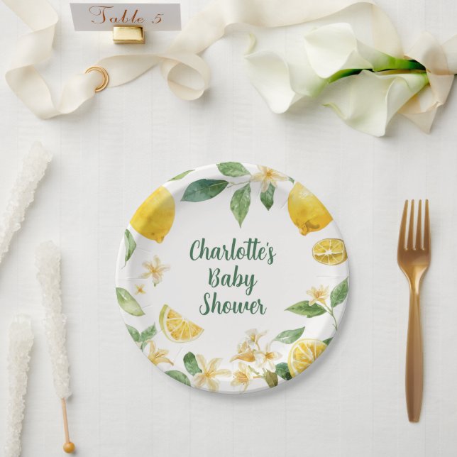Personalised Lemon Citrus Paper Plates (Wedding)