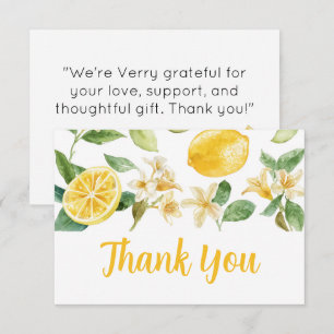 Personalised Lemon Citrus Thank You Card