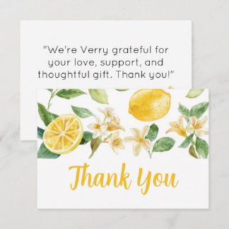 Personalised Lemon Citrus Thank You Card