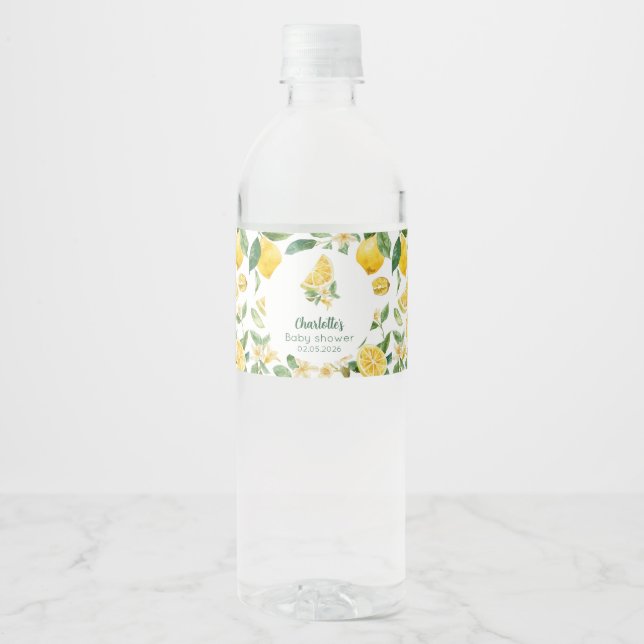 Personalised Lemon Citrus Water Bottle Labels (Front)