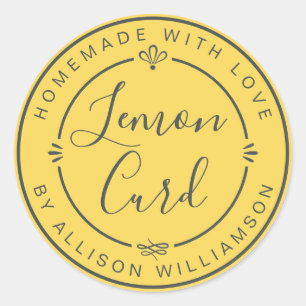 Personalised Lemon Curd Homemade With Love Classic Round Sticker