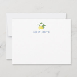 Personalised Lemon Flat Note Card
