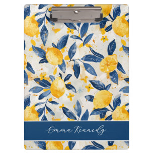 Personalised Lemon Floral Citrus Clipboard