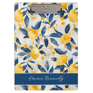 Personalised Lemon Floral Citrus Clipboard
