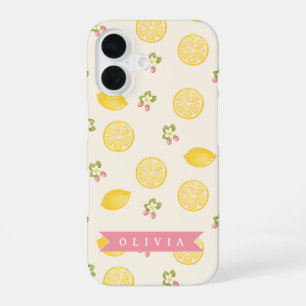 Personalised Lemon Floral Summer Custom Name iPhone 16 Case