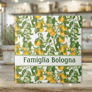 Personalised Lemon Pattern  Tile