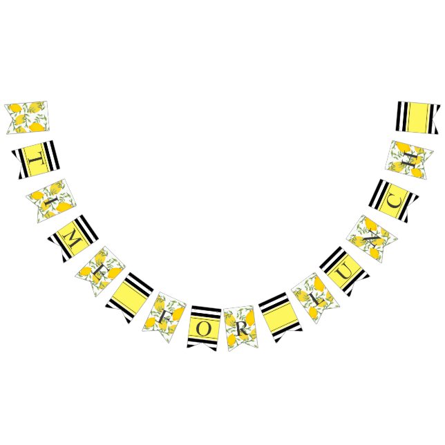 Personalised Lemon Print Bunting Flag (All)