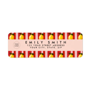 Personalised Lemon Stripe Pattern Yellow Lemons 