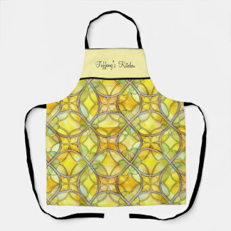 Personalised Lemon Yellow Stain Glass Apron