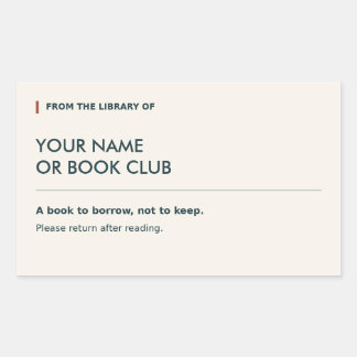 Personalised Lending Library Bookplate Labels