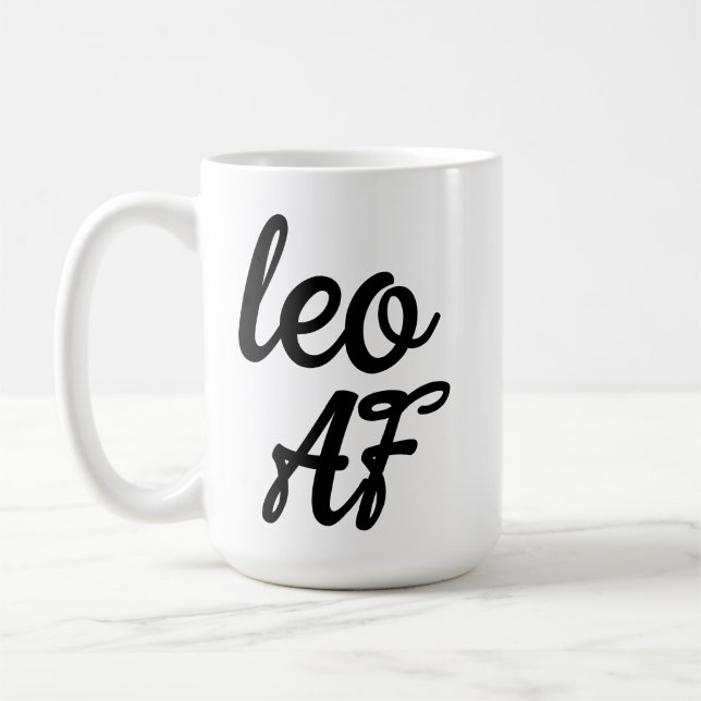Personalised Leo Zodiac Sign Mug, AF Coffee Mug (Left)