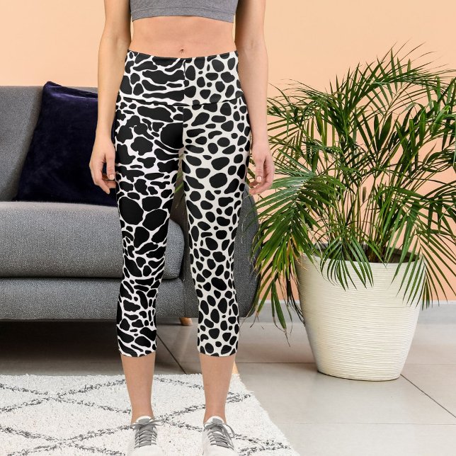 Personalised leopard Cheetah Big Cat Pattern Print Capri Leggings (Creator Uploaded)