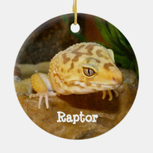 Personalised Leopard Gecko Lizard Ceramic Tree Decoration