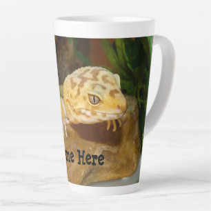 Personalised Leopard Gecko Lizard Latte Mug