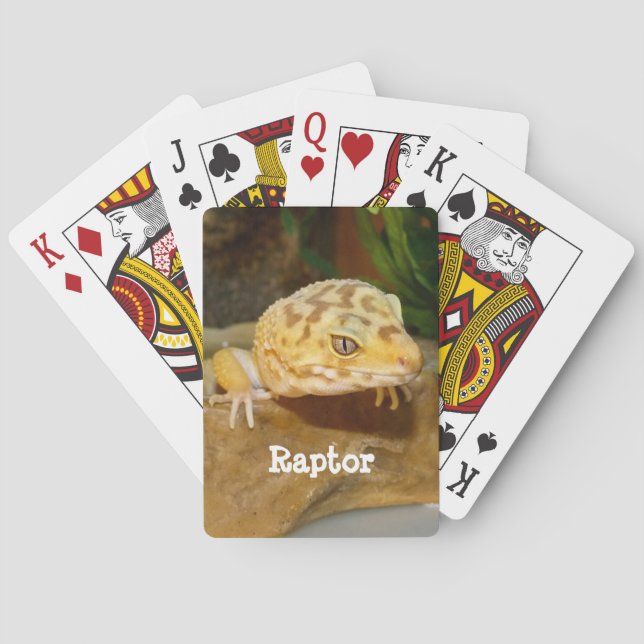 Personalised Leopard Gecko Lizard Playing Cards (Back)