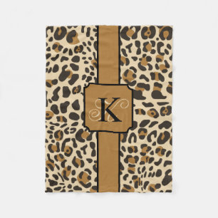 Personalised Leopard Jaguar Animal Print Pattern Fleece Blanket