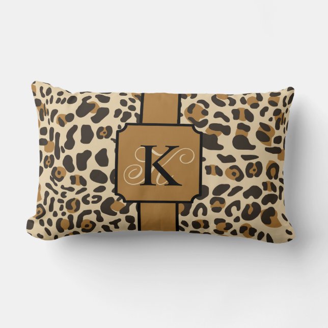 Personalised Leopard Jaguar Animal Print Pattern Lumbar Cushion (Front)