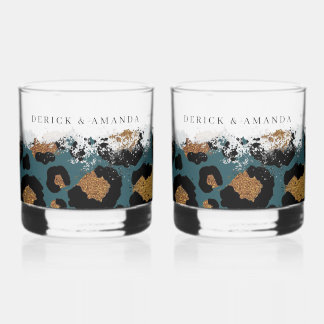 Personalised Leopard Print Bar Glasses