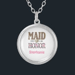 Personalised Leopard Print Maid of Honour Gift  Silver Plated Necklace<br><div class="desc">Personalise this Maid of Honour silver plated necklace or locket with her name. A great gift for your Maid of Honour.  Also see our bridesmaids,  and mother's necklaces.</div>