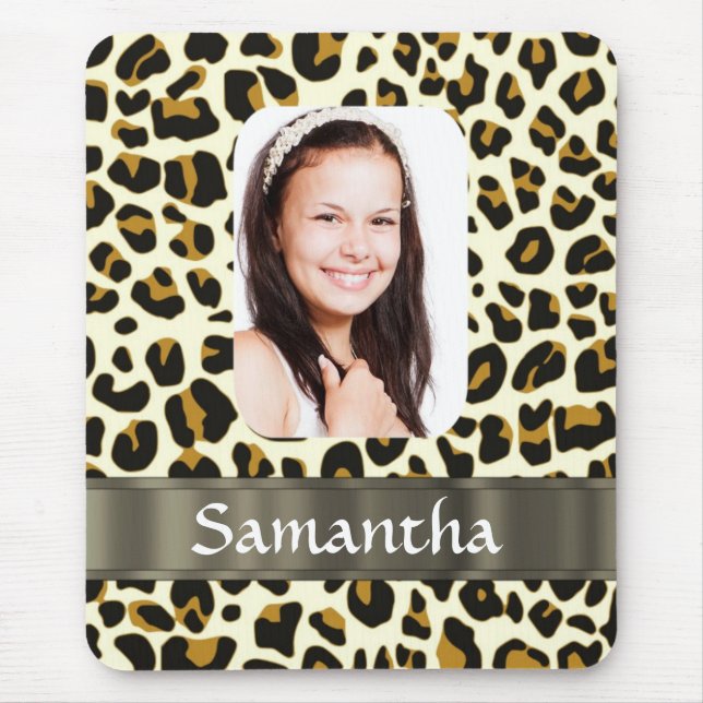 Personalised leopard print mouse pad (Front)