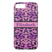 Personalised Leopard Purple Rhinestone