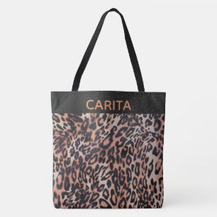 Personalised Leopard Skin Texture Tote Bag