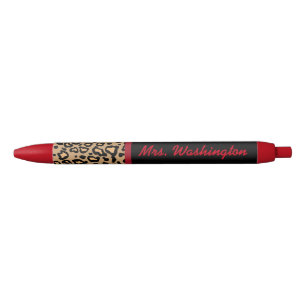 Personalised Leopard Teacher's Writing Pen Gift