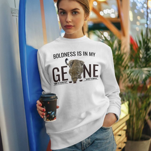 Personalised Leopard Wild Animal Big Cat Black Ash Sweatshirt (Creator Uploaded)