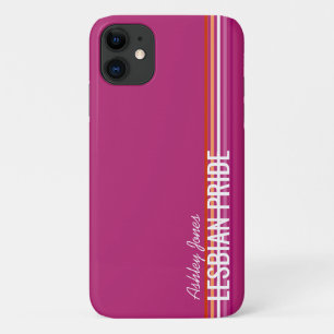 Personalised Lesbian Flag (5-Stripes) Stripes Pink Case-Mate iPhone Case
