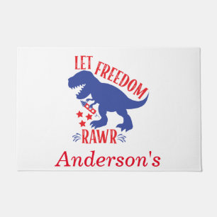 Personalised Let Freedom Rawr Doormat