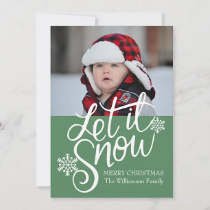 Personalised Let it Snow Christmas Photo Card