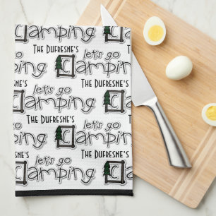 Personalised "Let's Go Camping" Tea Towel