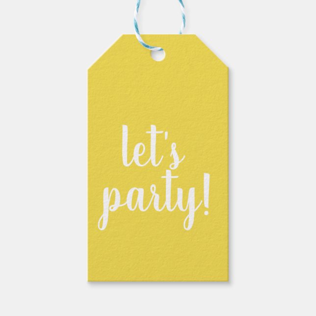 Personalised let's party - gift tags (Front)