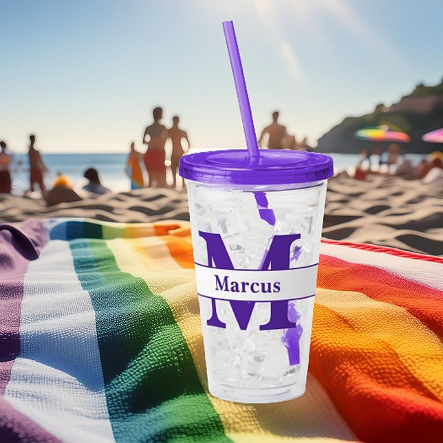 Personalised letter and name  acrylic tumbler (Creator Uploaded)