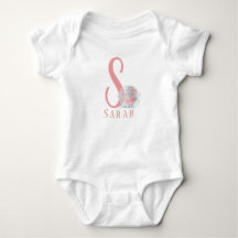  Personalised Letter and  Name Baby Bodysuit