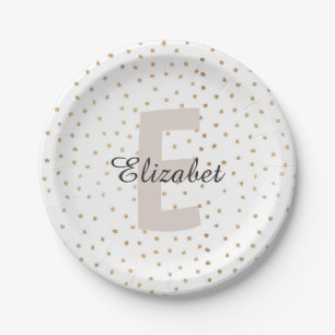 Personalised Letter Custom Name Monogram Paper Plate