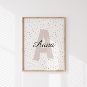 Personalised Letter Custom Name Monogram Poster