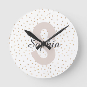 Personalised Letter Custom Name Monogram Round Clock