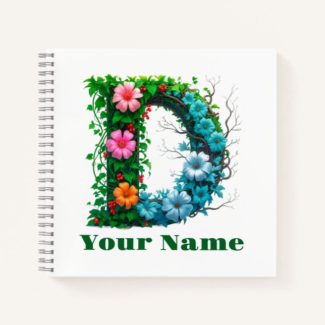 Personalised Letter D Notebook (Front)
