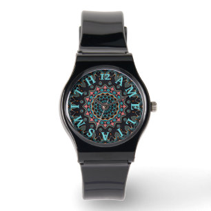 Personalised Letter Dial Boho Mandala Art Watch