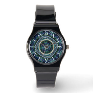 Personalised Letter Dial Julian Fractal Mandala Watch