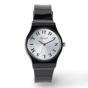 Personalised Letter Dial Silver Gradient Watch