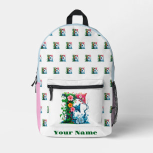 Personalised Letter E Printed Backpack