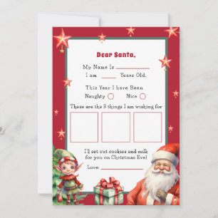 Personalised letter for Santa and Elf  Invitation