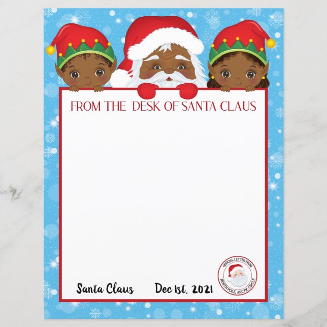 Personalised Letter from Black Santa Claus  (Front)