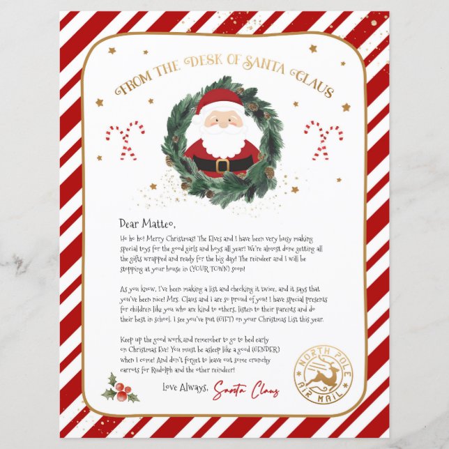 Personalised Letter From Santa (Front)