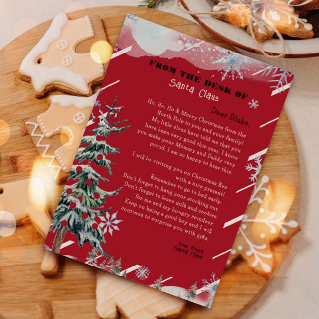 Personalised letter from Santa Claus Christmas  Invitation (Creator Uploaded)