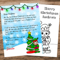 Personalised Letter from Santa + Colouring Page
